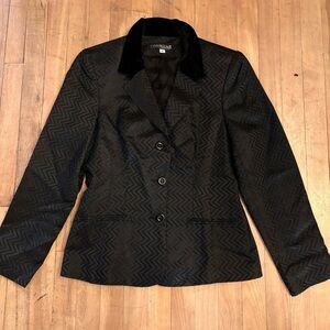 FORWEAR NEW YORK Black on Grey Metallic Blazer - Size 8